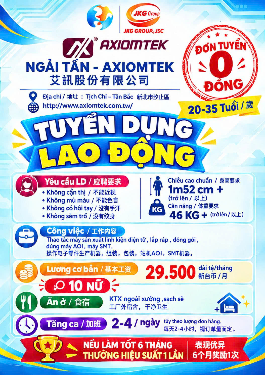 NHÀ MÁY NGẢI TẤN MIỄN PHÍ ĐÀI LOAN 100% - JKG GROUP 138 TRẦN VỸ