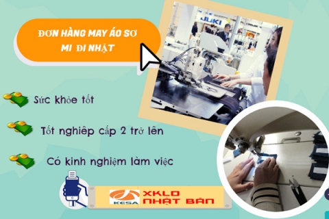 ĐƠN HÀNG NHẬT BẢN 2022 Cần Tuyển 36 nữ đơn hàng may áo sơ mi tại Hiroshima Nhật Bản