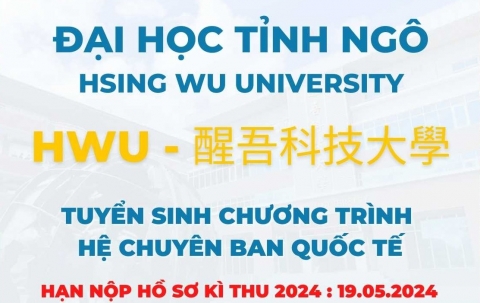DU HỌC ĐÀI LOAN Đại học Tỉnh Ngô (Hsing Wu University) 